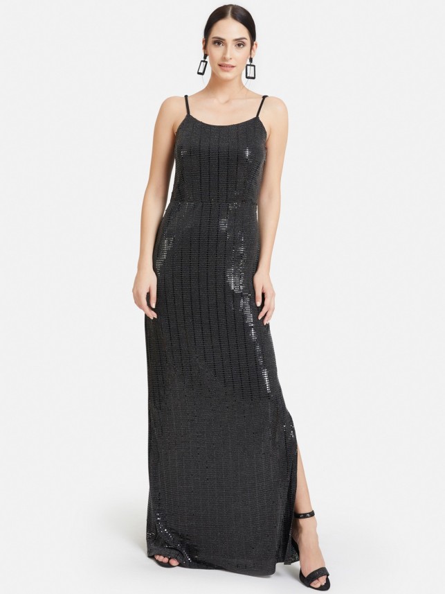 Buy KAZO Women Maxi Black Dress Online ...